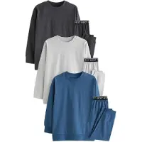 Next Nachtkledij blauw / grijs gemêleerd / zwart / wit
