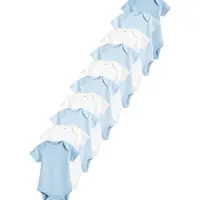 Next Rompertje/body blauw / wit