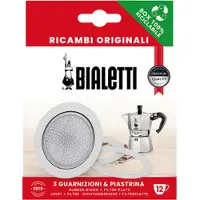 Bialetti Dichtingen en filterplaat voor alum. moka koffiepotten voor 12 kopjes