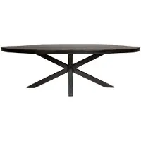 Starfurn Eettafel Denver Black | 160 cm | Ovaal (Zwart, 160x90x76cm)