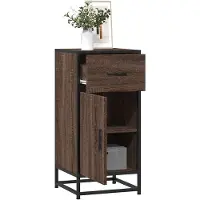 vidaXL Dressoir 35,5x35x76 cm bewerkt hout en metaal bruin eikenkleur
