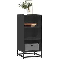 vidaXL Dressoir 35,5x35x76 cm bewerkt hout en metaal zwart