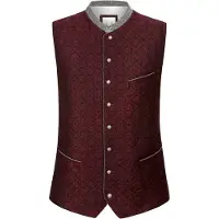 Stockerpoint Klederdracht gilet 'Marino' grijs gemêleerd / bordeaux / bourgogne