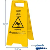 Westcott waarschuwingsbord - natte vloer - Easy Absorb - tweezijdig - opvouwbaar - AC-P10007