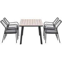 Garden Impressions Ross tuinset 5-delig mosgroen - Penedo tuintafel 160x90 cm