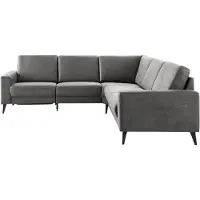 Profijt Meubel Hoekbank rechts Nyborg microleder grijs basic comfort