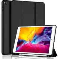 Ntech ipad 2017 hoes met pencil houder bookcase zwart - iPad 2018 hoes met pencil smart cover - ipad hoes 6e generatie - iPad hoes met apple Pencil Vakje