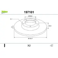 Valeo 197101 Remschijf