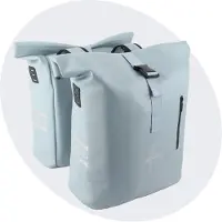 Voltano Dubbele Fietstas Rolltop E-bike Pro - Ice Blauw - 48 Liter - 100% Waterdicht