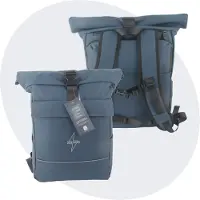 Voltano Luxe E-bike Rolltop Fietstas / Rugtas 28L - Space Blauw - Enkele Pakaftas - 100% Waterdicht