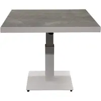 AVH-Collectie San Sebastian lounge dining tuintafel 90x90xH46-H71 cm in hoogte verstelbaar wit