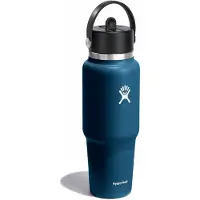 Hydroflask - Wide Flex Straw Travel Bottle - Drinkfles 946 ml, blauw