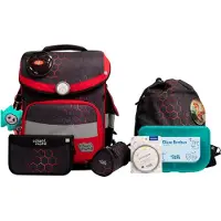 School-mood Timeless Pro Schooltas set 7-delig bruin