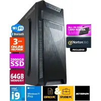 Screenon - Intel Core i9 - 2TB M.2 SSD - 64GB RAM - RTX 3070 - Allround Office PC - Inclusief Norton 360 & USB SD Card Reader + WiFi & Bluetooth