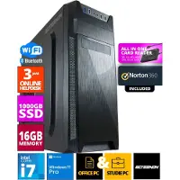 Screenon Intel Budget Office PC - Intel Core i7 - 1TB NVMe SSD - 16GB RAM - UHD Graphics 630 - Inclusief Norton 360 & USB SD Card Reader + WiFi & Bluetooth