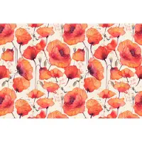 Karo-art 208cm X 146cm - Fotobehang - Prachtige rode Klaprozen, 11 maten, Premium print, inclusief behanglijm