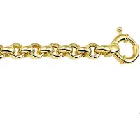 The Jewelry Collection Zilgold Armband Jasseron 7 mm - Geelgoud Met Zilveren Kern