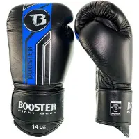 Booster Pro Range BGL V9 Bokshandschoenen – Handgemaakt in Thailand – Premium Echt Leer – Zwart/Blauw – 12 oz
