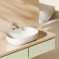 Emke Opzetwastafel - Keramiek - Glans Wit - 60x41.5x13.5 cm - Badkamer Wasbak