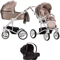 Bebetto Torino PRO Complete kinderwagen 3 in 1 - inclusief Autostoel - Luiertas - Footcover- Regenhoes