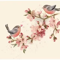 Braun Servetten 33x33cm 20 stuks Atelier Cherry Blossom Love