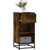 vidaXL Dressoir 35,5x35x76 cm bewerkt hout en metaal gerookt eiken