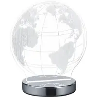 TRIO REALITY GLOBE - Tafellamp - Chroom - incl. 1x SMD 7 W - Snoerschakelaar - Instelbare lichtkleur - Niet dimbaar