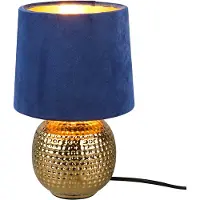 RL LIVE YOUR LIGHT REALITY SOPHIA - Tafellamp - Goud - excl. 1x E14 40W - Snoerschakelaar - Blauwe kap