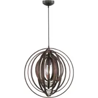 TRIO Hanglamp Boolan, dimbaar, hout donker, Woon-/ Eetkamer, Bamboe, Scandinavisch, Hanglamp
