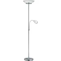 Reality GERRY - Vloerlamp - Nikkel mat - excl. 2x E27 4,9W - Licht apart schakelbaar - Flexibel