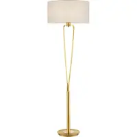 TRIO Design schemerlamp Paris II goud met witte lampenkap