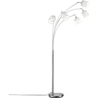 TRIO Vloerlamp Tommy, alu / grijs / zink, Woon-/ Eetkamer, Textiel / Stof / Zijde, Modern, vloerlamp