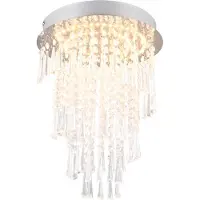 Reality LED-plafondlamp Pomp, dimbaar, chroom / zilver, Woon-/ Eetkamer, Kunststof, LED plafondlamp