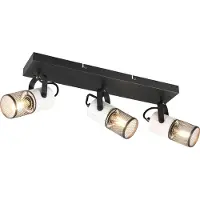 TRIO TOSH - Spot - Zwart-wit - excl. 3x E14 40W - Plafondspot- Houten elementen in wit