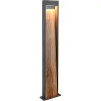 TRIO Staande lamp Salmon grijs met hout 100cm