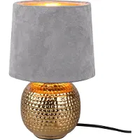 RL LIVE YOUR LIGHT REALITY SOPHIA - Tafellamp - Goud - excl. 1x E14 40W - Snoerschakelaar - Grijs kap