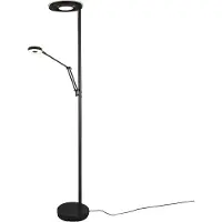 TRIO LED-uplighter vloerlamp Barrie, dimbaar, zwart, Woon-/ Eetkamer, metaal, Modern, LED vloerlamp