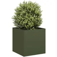 vidaXL Plantenbak 40x40x40 cm koudgewalst staal olijfgroen
