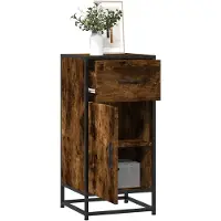 vidaXL Dressoir 35,5x35x76 cm bewerkt hout en metaal gerookt eiken