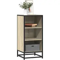 vidaXL Dressoir 35,5x35x76 cm bewerkt hout en metaal sonoma eikenkleur