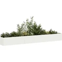 vidaXL Plantenbak 360x40x40 cm koudgewalst staal wit