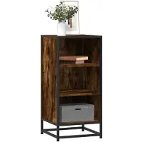 vidaXL Dressoir 35,5x35x76 cm bewerkt hout en metaal gerookt eiken