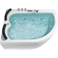 Beliani PARADISO - Hoekbad whirlpool - Wit - Acryl