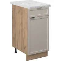 Vicco Fame-Line Keukenonderkast – 40 cm, WB Marmer GrijsBeige
