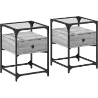 vidaXL Nachtkastjes 2 st 40x40x55 cm bewerkt hout grijs sonoma