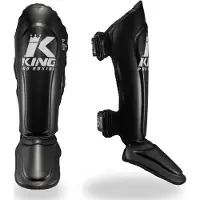 King Pro Boxing KPB/SGL 7 - Scheenbeschermers - Lichtgewicht met Velcro sluiting - Zwart Wit