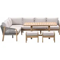 Garden Impressions Alora lounge dining set 5-delig links - grey sand