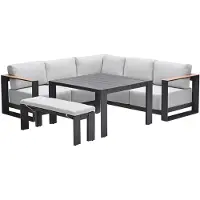 Garden Impressions Malakka lounge dining set 5-delig - valley sand - light teak look