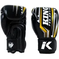 King Pro Boxing Bokshandschoenen - Spartan 3 - Microvezel - Zwart / Goud 16 oz