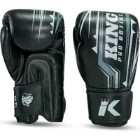 King Pro Boxing Bokshandschoenen - Spartan 1 - Microvezel - Zwart / Grijs 16 oz